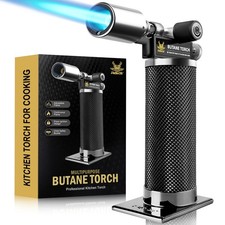 RAVS Butane Torch Lighter, Refillable Butane Kitchen Torch with Safety Lock a...