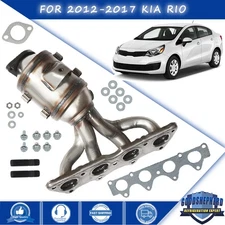 Catalytic Converter Exhaust Manifold W/Gaskets For 2012 2013-2017 Kia Rio 1.6L
