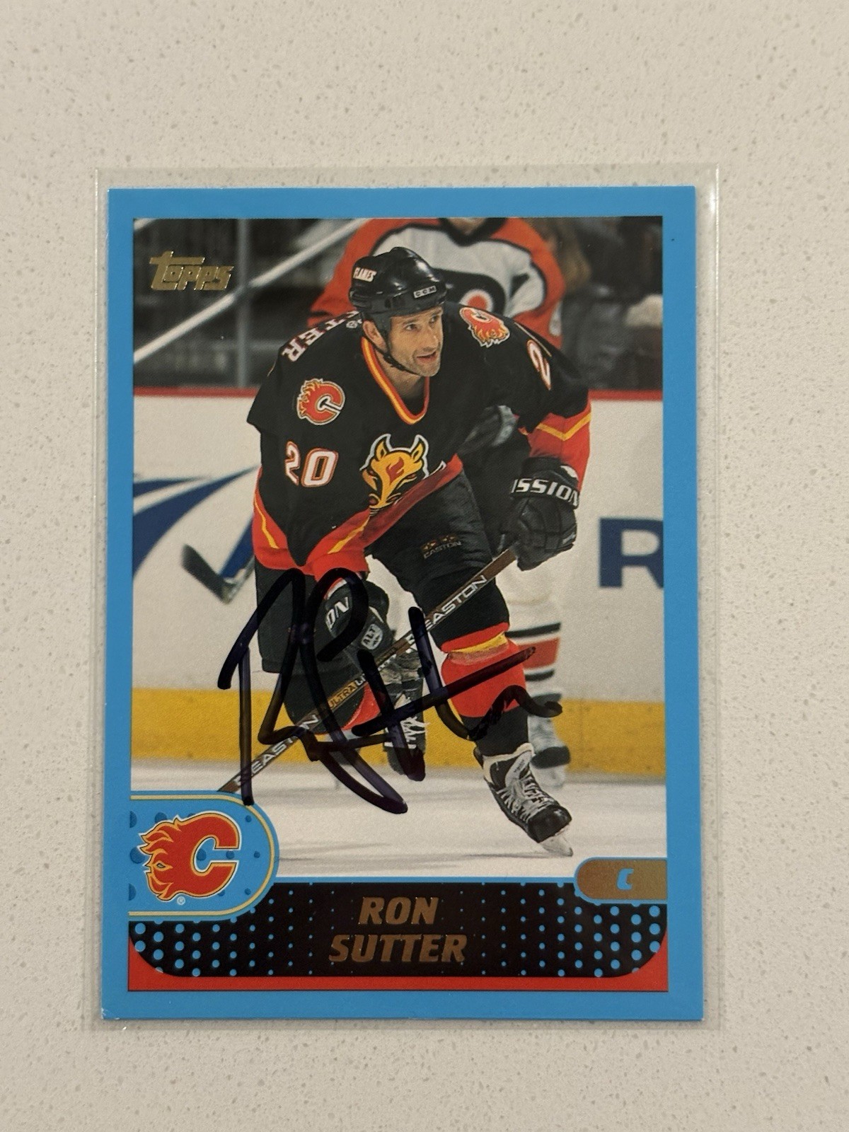 2001-02 Topps Ron Sutter #249 Auto Autograph Signed Calgary Flames