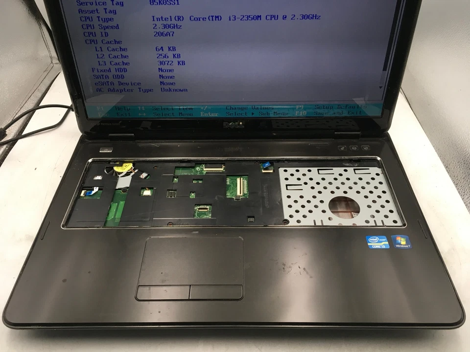 DELL INSPIRON N7110 - BOOTS TO BIOS - INTEL I3 2350M - NO RAM - 17" - READ - BB - Image 3 of 4