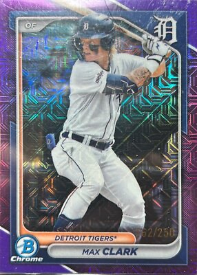#ad #ad 2024 Bowman Chrome Prospects#BCP 195 Max Clark Purple Shimmer Refractor mojo $10.00