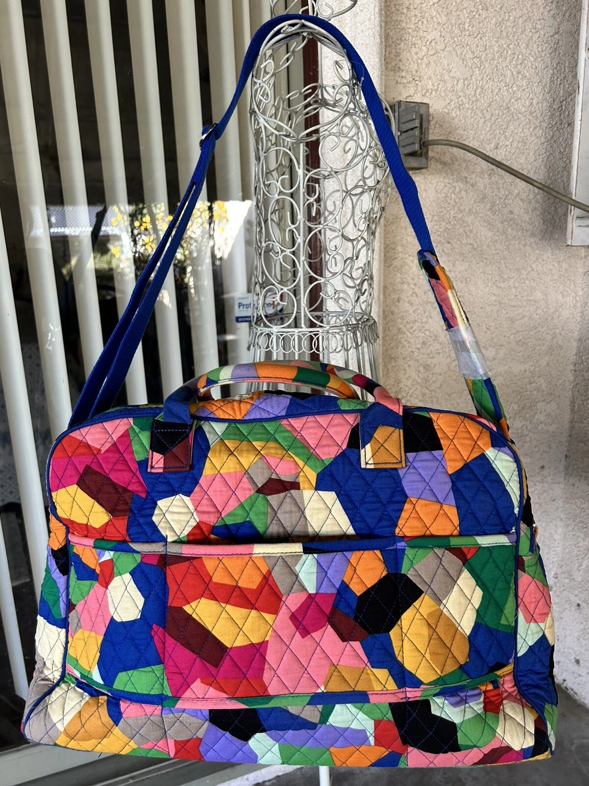 Borsa a tracolla VERA BRADLEY iconica grande da viaggio manico trasporto