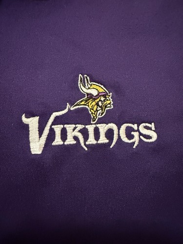 Antiqua Polo Shirt Adult Medium NFL Minnesota Vikings Embroidered Logo Purple - Picture 9 of 9
