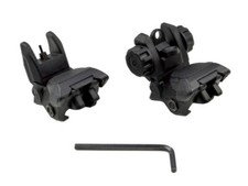 Black Color Polymer Flip-up Back-down Front And Rear Sight Picatinny/Weaver Rail