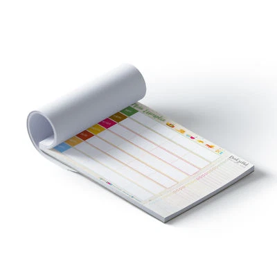 itenga Essensplan NotizBlock A4 50 Blatt Wochenplaner für Mahlzeiten Foodplanner