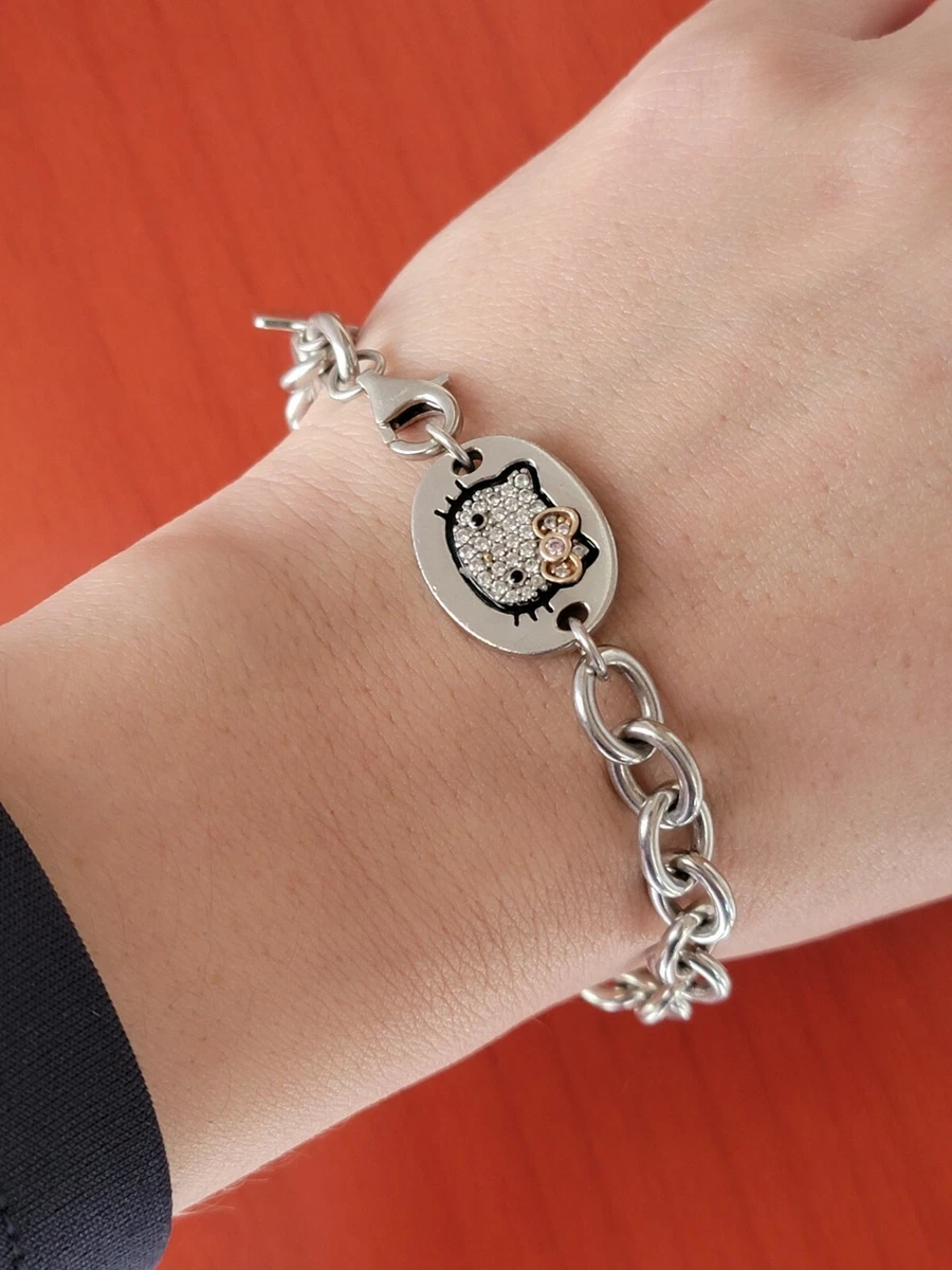 SANRIO Hello Kitty Cubic Zirconia Sterling Silver Bracelet