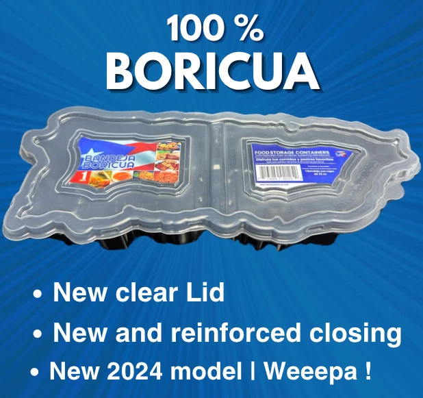 Bandeja Boricua - Puerto Rico Shaped Storage Container | 10 Pack