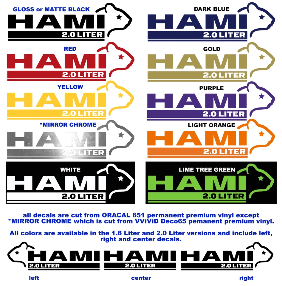 Наклейки HAMI 3 упаковки для KIA Soul в нескольких цветах и 1,6 и 2,0 литра размер двигателя - Изображение 4 из 4