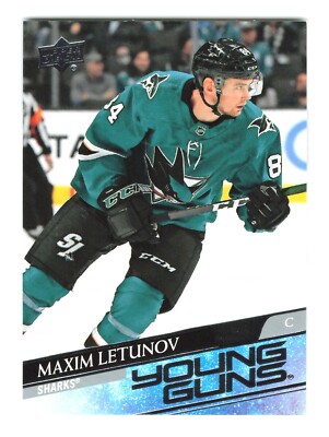 2020-21 Upper Deck Maxim Letunov YoungGuns #487 Rookie RC - San Jose Sharks