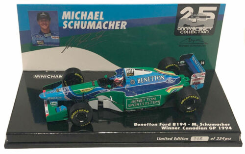 Minichamps Benetton B194 Winner Canada GP 1994 - Michael Schumacher 1/43 Scale - Afbeelding 1 van 1