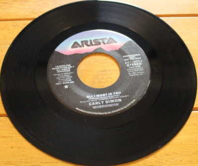 CARLY SIMON - YOU HAVE TO HURT / ALL I WANT IS YOU PROMO 45RPM 7'' SINGLE VG+