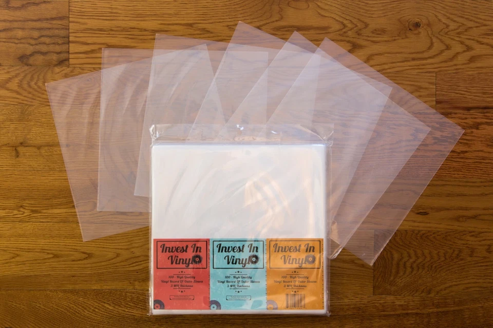 100 Clear Plastic LP Outer Sleeves 3 Mil. HIGH QUALITY Vinyl Record Album Covers Foto 4 de 4