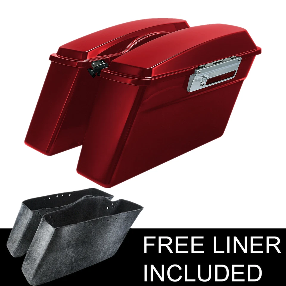 Hard SaddleBags Saddle Bag Fit For Harley Touring Street Road Glide King 1994-13 - Image 3 of 4