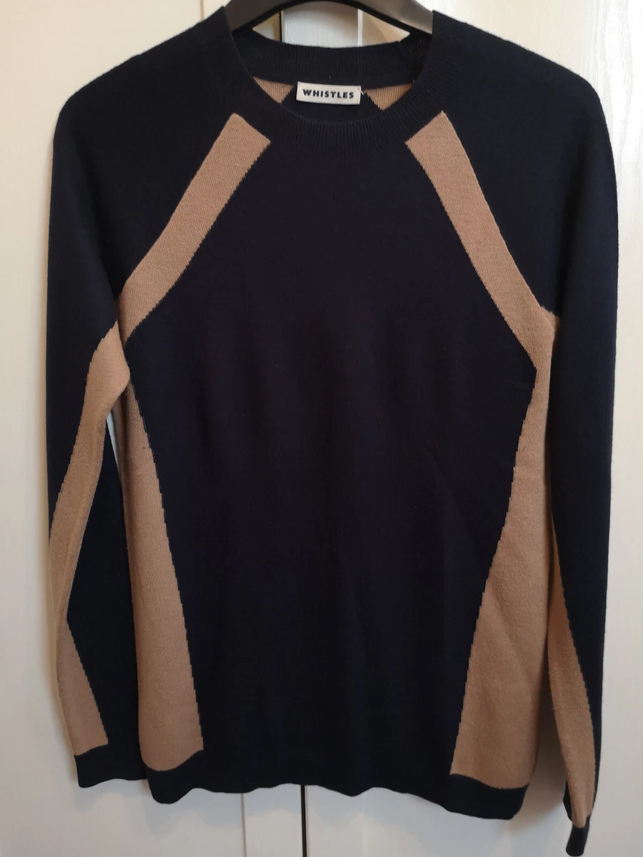 Whistles Ladies Jumper Navy blue and Brown. Size 12. Long Sleeves