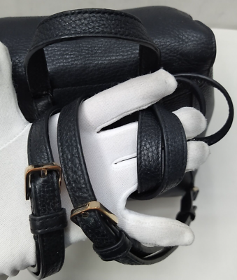 Kate Spade NY Drawstring Elegant Black Pebbled Leather Backpack Kate Spade New York Black Pebbled Leather Zipper Flap  main image 4