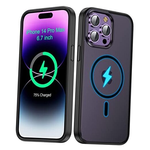 Magnetic Circle Matte Clear Black Case iPhone 14 Pro Max Matte Black (Magsafe)