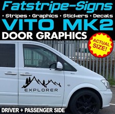 to fit MERCEDES VITO MK2 EXPLORER DOOR GRAPHICS STICKERS CAMPERVAN MOTORHOME