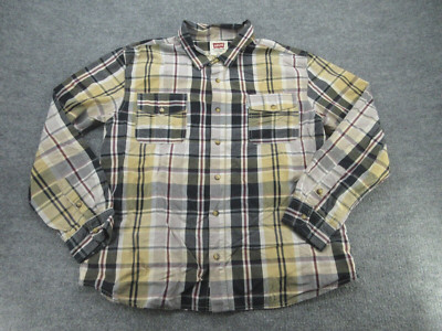 Levis Shirt Mens 3XL Multicolor Plaid Long Sleeve Button Up Pockets Adult XXXL