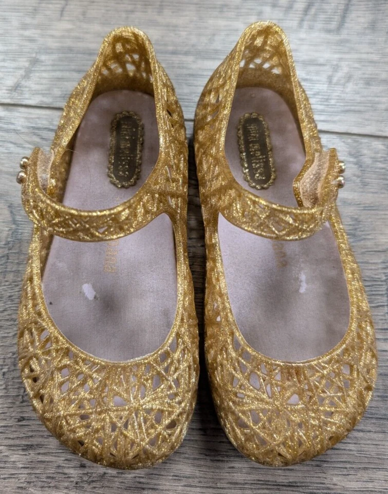 Ropa de bebé niña Mini Melissa + Campana Talla 7 Zapatos violetas con purpurina dorada Foto 2 de 4