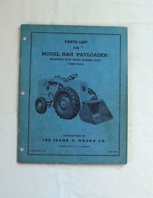 HOUGH HAH -2  Payloader Parts List, Radlader, Ersatzteilliste , USA wheel loader