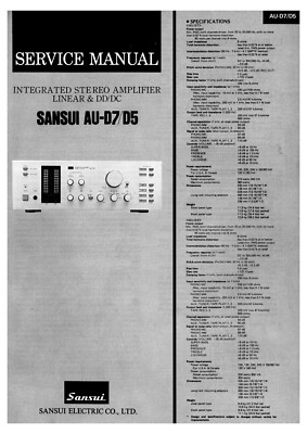 Service Manual-Anleitung für Sansui AU-D7, AU-D5 
