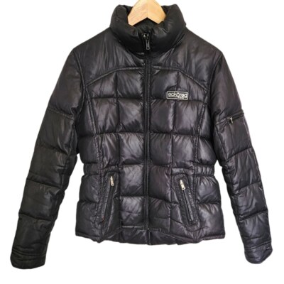 EckoRed womens large black fitted short winter puffer coat