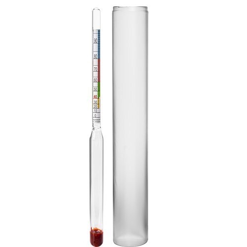 Hydrometer with Alcohol Scale and Platic Test Tube Jar  Alcoholometer Home Brew