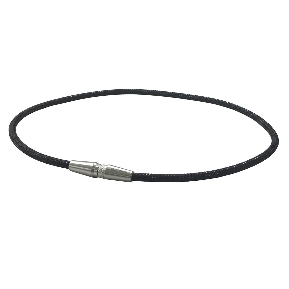 Phiten necklace RAKUWA neck X50 AG knurled black/black 50cm Phiten necklace RAKUWA neck X50 AG knurled black/black 50cm