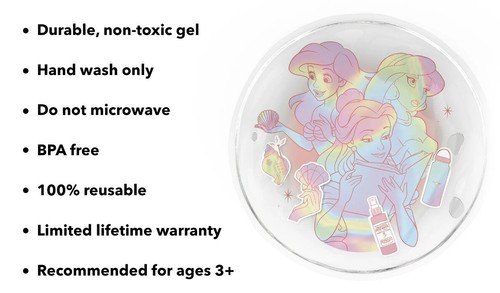 Disney Princess Ariel Belle Jasmine Reusable Gel Ice Pack 4.3” BPA Free NIP - Picture 5 of 7