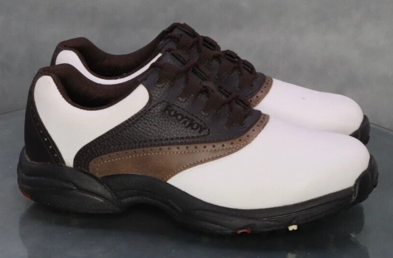 Zapatos de golf FootJoy GrrenJoys Flex Zone para hombre talla 7,5 (W) cuero ancho blanco Foto 4 de 4