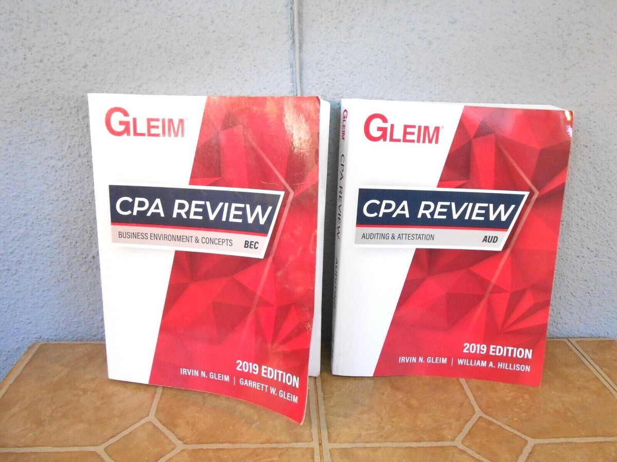 Gleim CPA Review Test Study Guide Paperback 2019 Lot of 2 Books 