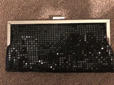 vintage evening black metal mesh clutch . sSmall Party Clutch