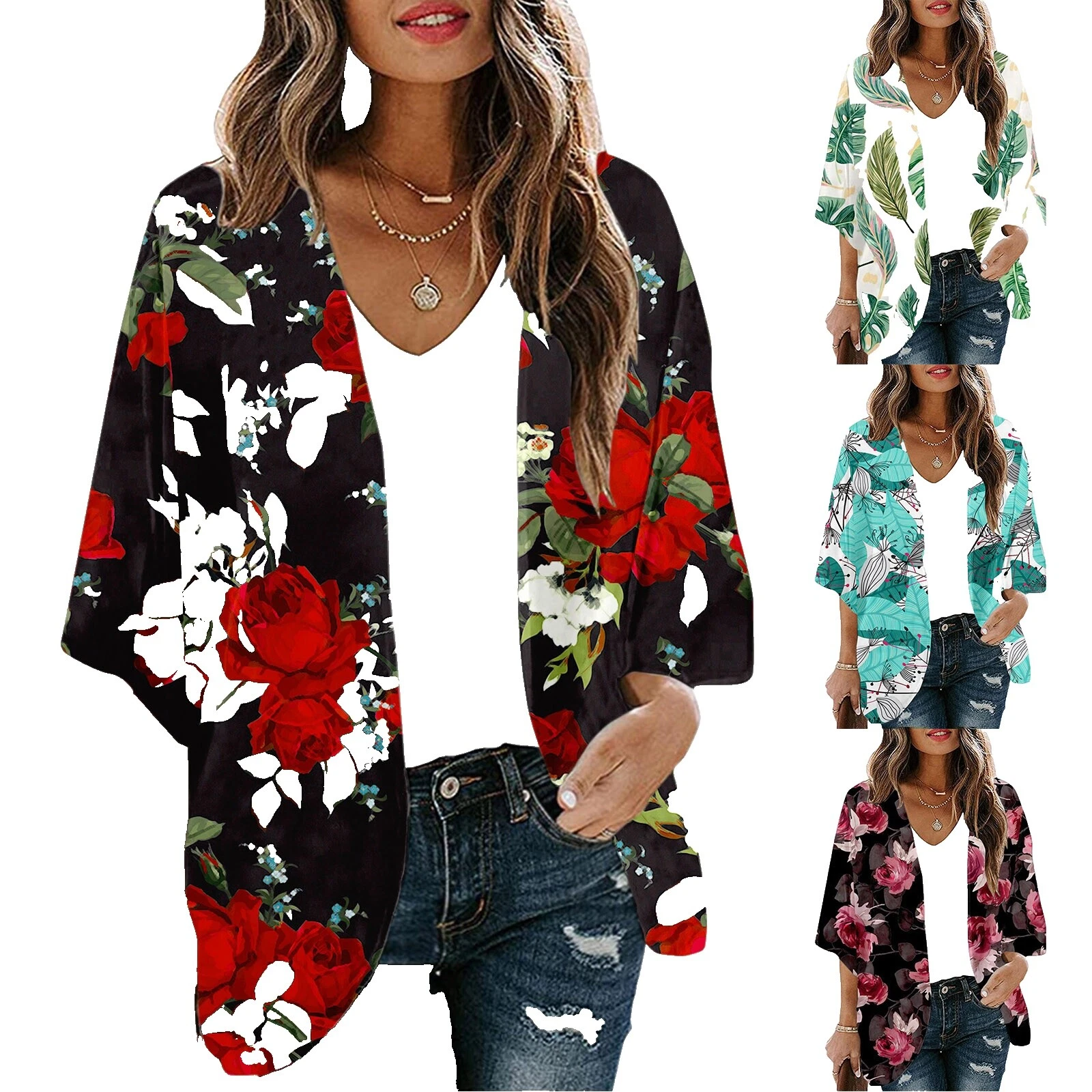 Compruebe Tamaño Regular Kimono abrigos, chaquetas y chalecos para Mujeres