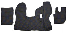 Black with Blue Leather Floor Mats for DAF CF Euro 6 2013+ Right-Hand Drive #