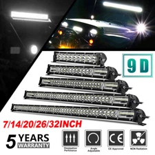 7"14"20"26"32" Dual Row LED Light Bar DRL Spot Flood for UTV ATV Truck UTE Boat