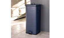 30L Square Retro Kitchen Pedal Bin Dark Blue - grade B return RRP £44.99