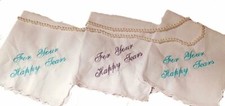 Wedding Handkerchief For Your Happy Tears, Scallopped edge, by Wedding Tokens, P