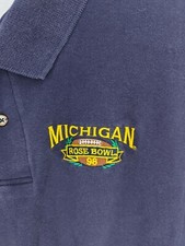 Vintage All Sport Somers 1998 Michigan Rose Bowl Logo Polo Shirt XXL Made in USA