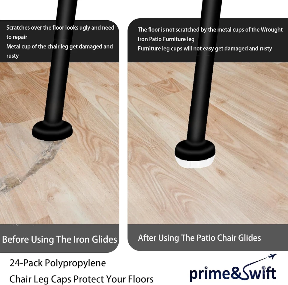 24 упаковки 1-1/2 дюйма кованое железо мебель для патио ножки скользящие чашки от Prime&Swift F - Изображение 4 из 4