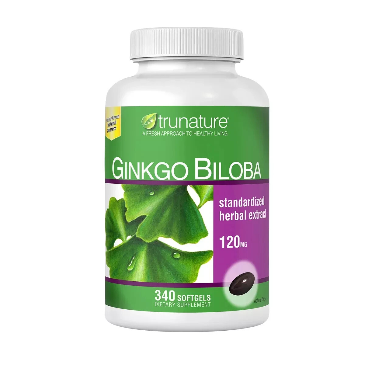TruNature Ginkgo Biloba 120MG Softgels - 340 Pieces  exp 08/2027