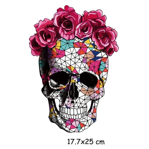 Sugar Skull Heat Transfer Dead's day Iron On. Ready to Ship - Picture 25 of 31