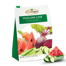 Mrs. Wages Pickling Lime – 1 lb Resealable Bag for Crisp, Flavorful Pickles