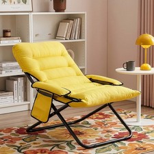 Folding Lounge Chair Saucer Chair Comfy Faux Fur Chair Oversized Soft Furry