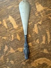 Antique Sterling Silver Handle Shoehorn – Art Nouveau Floral Marked Sterling