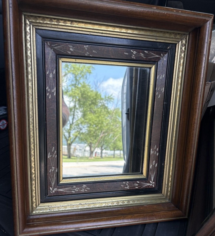 VTG Deep Spoon Carved Gesso Wood Picture Frame Lemon Gold Gilt