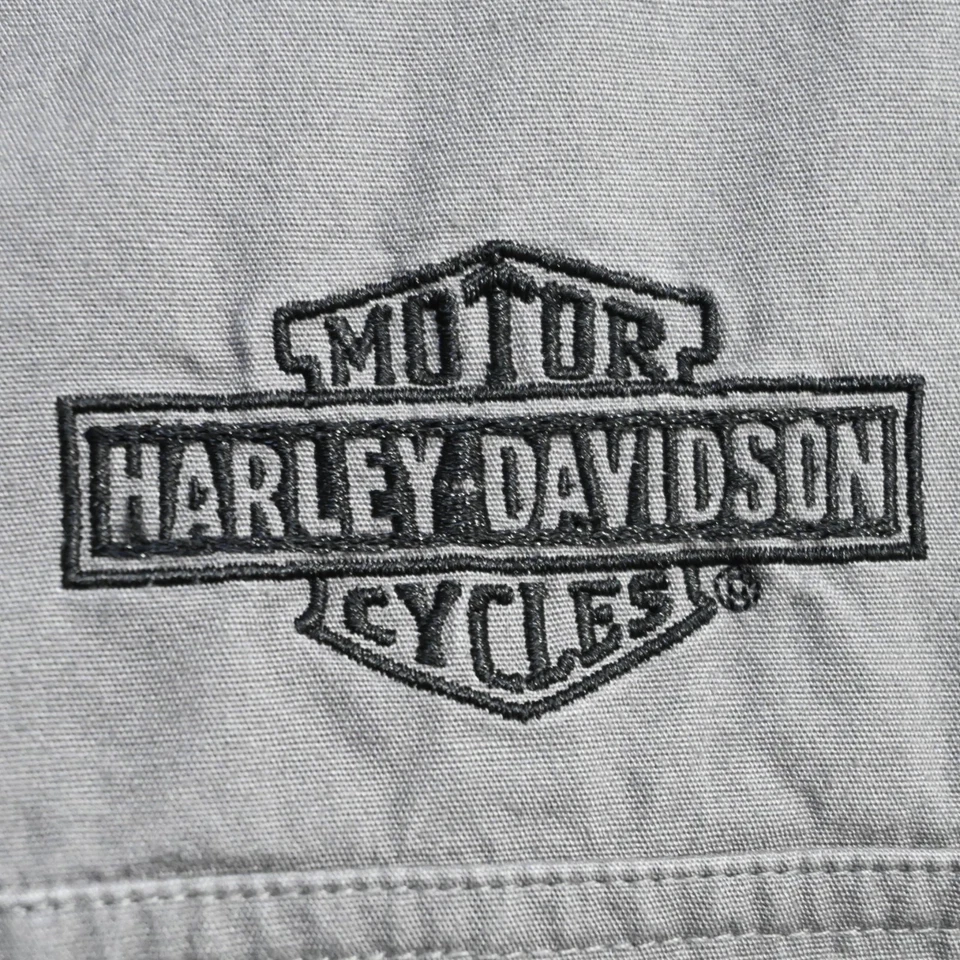Harley Davidson Button Up Riding Shirt Gray Long Sleeve Mens Size Large - Image 4 of 4