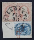 CKStamps: US Stamps Collection Scott#11 LO5 Used on Piece, Crease