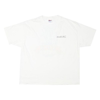 HANES Herren T-Shirt weiß Baumwollmischung Grafik XL Rundhals Kurzarm Gilroy