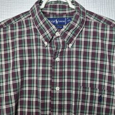 VTG 90  s Ralph Lauren Blake Button Down Long Sleeve SHIRT-XXL-Tartan Plaid-EUC