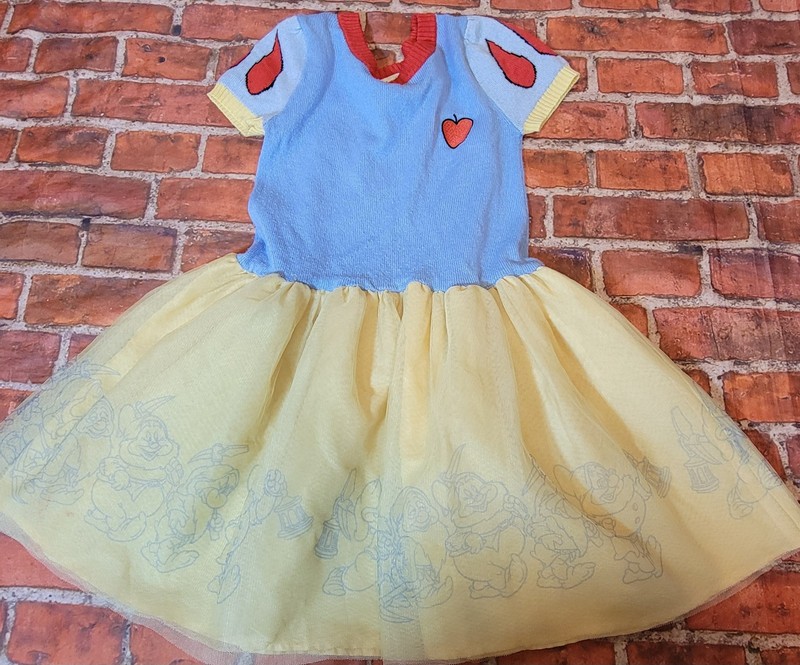 Disney Princess Snow White Girls Sweater Tulle Dress Sz Small Play For Staining